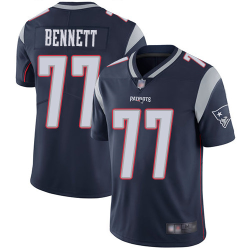 New England Patriots Football #77 Vapor Limited Navy Blue Men Michael Bennett Home NFL Jersey